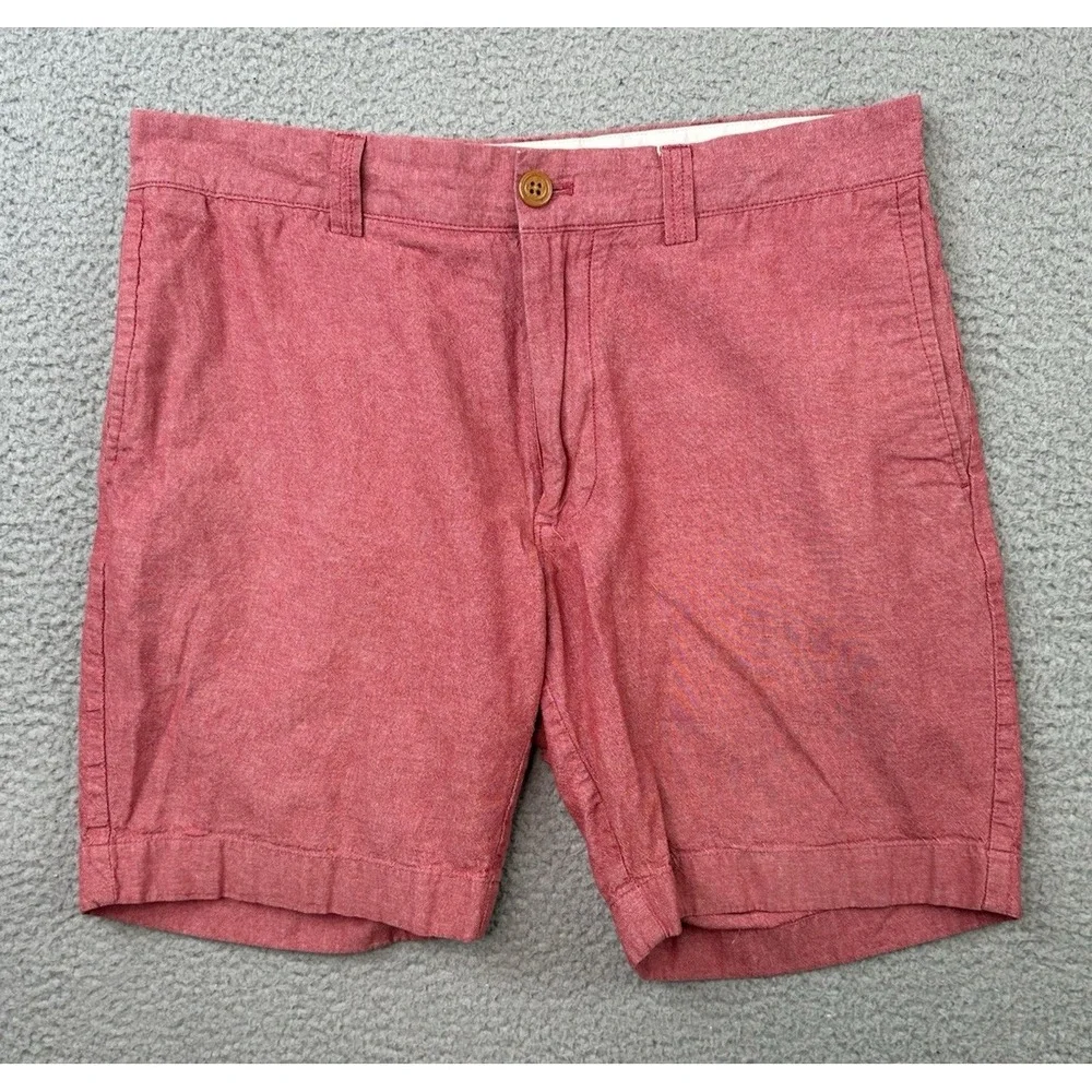 J.Crew Gramercy Shorts Mens 32 Red Chambray 8